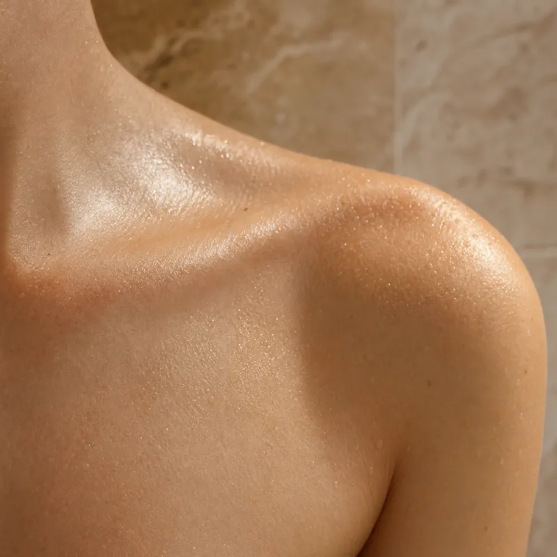 Serviette exfoliante en situation